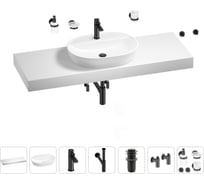 Раковина Wellsee 60 см со столешницей 140 см Calin в наборе 10 в 1 201007877