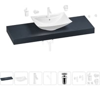 Раковина Wellsee 60 см со столешницей 140 см Cerulean в наборе 10 в 1 201013010