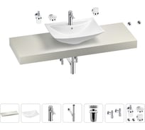 Раковина Wellsee 60 см со столешницей 140 см Cerulean в наборе 10 в 1 201012996