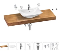 Раковина Wellsee 60 см со столешницей 140 см Cerulean в наборе 10 в 1 201013016