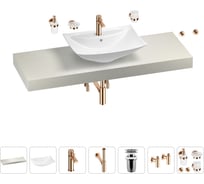 Раковина Wellsee 60 см со столешницей 140 см Cerulean в наборе 10 в 1 201012999