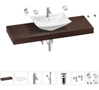 Раковина Wellsee 60 см со столешницей 140 см Cerulean в наборе 10 в 1 201013021