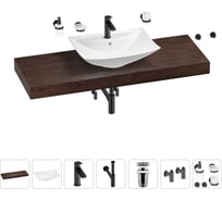 Раковина Wellsee 60 см со столешницей 140 см Cerulean в наборе 10 в 1 201013022