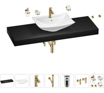 Раковина Wellsee 60 см со столешницей 140 см Cerulean в наборе 10 в 1 201013043