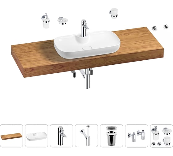 Раковина Wellsee 60 см со столешницей 140 смCroquis 2.0в наборе 10 в 1 201008816 1