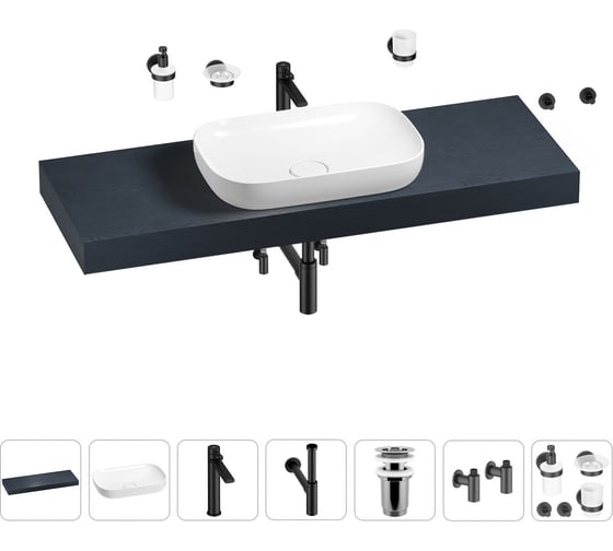 Раковина Wellsee 60 см со столешницей 140 см Croquis в наборе 10 в 1 201008277 1