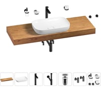 Раковина Wellsee 60 см со столешницей 140 см Croquis в наборе 10 в 1 201008292