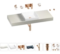 Раковина 40 см со столешницей 120 см Wellsee Doux в наборе 9 в 1 201009284