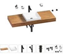 Раковина 40 см со столешницей 120 см Wellsee Doux в наборе 10 в 1 201009317