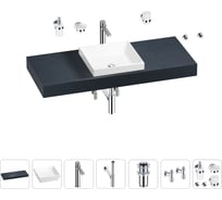 Раковина 40 см со столешницей 120 см Wellsee Doux в наборе 10 в 1 201009296