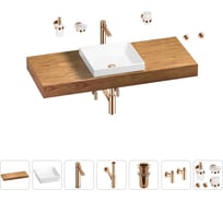 Раковина 40 см со столешницей 120 см Wellsee Doux в наборе 10 в 1 201009319