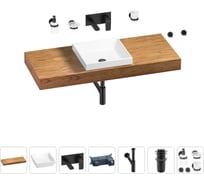 Раковина 40 см со столешницей 120 см Wellsee Doux в наборе 9 в 1 201009322