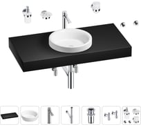 Раковина Wellsee 40 см со столешницей 100 смDouxв наборе 10 в 1 201009736