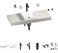 Раковина 40 см со столешницей 120 см Wellsee Doux в наборе 10 в 1 201009272