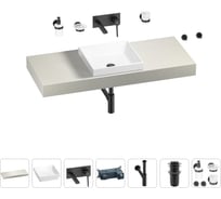 Раковина 40 см со столешницей 120 см Wellsee Doux в наборе 9 в 1 201009287