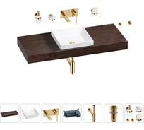 Раковина 40 см со столешницей 120 см Wellsee Doux в наборе 9 в 1 201009348