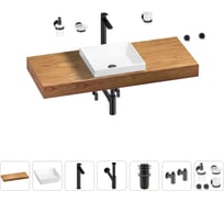 Раковина 40 см со столешницей 120 см Wellsee Doux в наборе 10 в 1 201009312