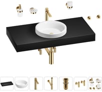 Раковина Wellsee 40 см со столешницей 100 смDouxв наборе 10 в 1 201009738