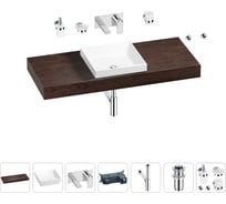 Раковина 40 см со столешницей 120 см Wellsee Doux в наборе 9 в 1 201009341