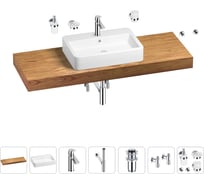 Раковина Wellsee 60 см со столешницей 140 смHalcyonв наборе 10 в 1 201012111