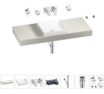 Раковина 40 см со столешницей 120 см Wellsee Doux в наборе 9 в 1 201009281
