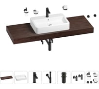 Раковина Wellsee 60 см со столешницей 140 смHalcyonв наборе 10 в 1 201012127