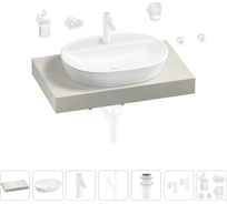 Раковина Wellsee 60 см со столешницей 80 см Calin 201007660 в наборе 10 в 1