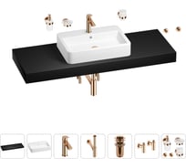 Раковина Wellsee 60 см со столешницей 140 см Halcyon 201012144 в наборе 10 в 1