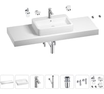 Раковина Wellsee 60 см со столешницей 140 см Halcyon 201012131 в наборе 10 в 1