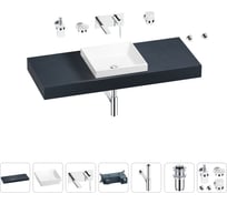 Раковина 40 см со столешницей 120 см Wellsee Doux в наборе 9 в 1 201009306