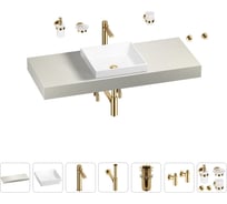 Раковина 40 см со столешницей 120 см Wellsee Doux в наборе 10 в 1 201009278