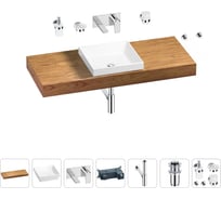 Раковина 40 см со столешницей 120 см Wellsee Doux в наборе 9 в 1 201009321