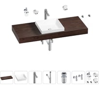 Раковина 40 см со столешницей 120 см Wellsee Doux в наборе 10 в 1 201009336