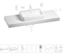 Раковина Wellsee 60 см со столешницей 140 см Halcyon 201012135 в наборе 10 в 1
