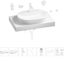 Раковина Wellsee 60 см со столешницей 80 см Calin 201007695 в наборе 10 в 1