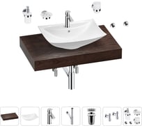 Раковина Wellsee 60 см со столешницей 80 смCeruleanв наборе 10 в 1 201012841