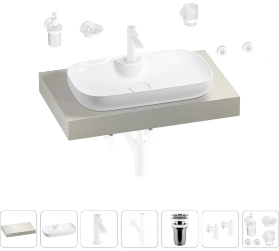 Раковина Wellsee 60 см со столешницей 80 смCroquis 2.0в наборе 10 в 1 201008620 1