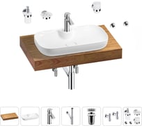 Раковина Wellsee 60 см со столешницей 80 см Croquis 2.0 201008631 в наборе 10 в 1