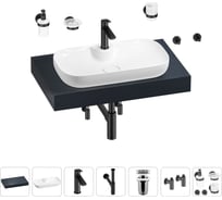 Раковина Wellsee 60 см со столешницей 80 см Croquis 2.0 201008622 в наборе 10 в 1