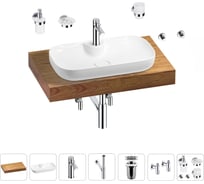 Раковина Wellsee 60 см со столешницей 80 см Croquis 2.0 201008636 в наборе 10 в 1