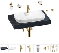 Раковина Wellsee 60 см со столешницей 80 см Croquis 2.0 201008628 в наборе 10 в 1