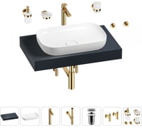 Раковина Wellsee 60 см со столешницей 80 см Croquis 201007913 в наборе 10 в 1