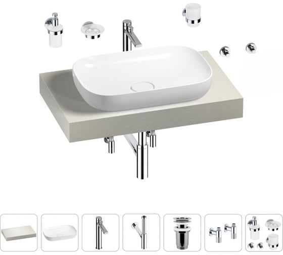 Раковина Wellsee 60 см со столешницей 80 смCroquisв наборе 10 в 1 201007896 1