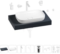 Раковина Wellsee 60 см со столешницей 80 см Croquis 201007915 в наборе 10 в 1