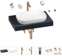 Раковина Wellsee 60 см со столешницей 80 см Croquis 201007914 в наборе 10 в 1