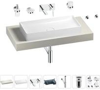 Раковина Wellsee 75 см со столешницей 100 смPure BY201011566 в наборе 9 в 1 201011566