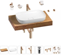 Раковина Wellsee 60 см со столешницей 80 см Croquis 201007939 в наборе 10 в 1