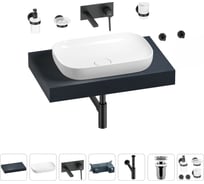 Раковина Wellsee 60 см со столешницей 80 см Croquis 201007927 в наборе 9 в 1