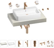 Раковина Wellsee 60 см со столешницей 80 смHalcyonв наборе 10 в 1 201011914