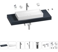 Раковина Wellsee 75 см со столешницей 120 смPure BY201011691 в наборе 10 в 1 201011691